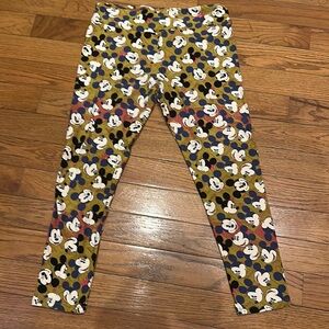 Disney- Mickey Mouse Autumn Mosaic Leggings Vibrant Geometric Design